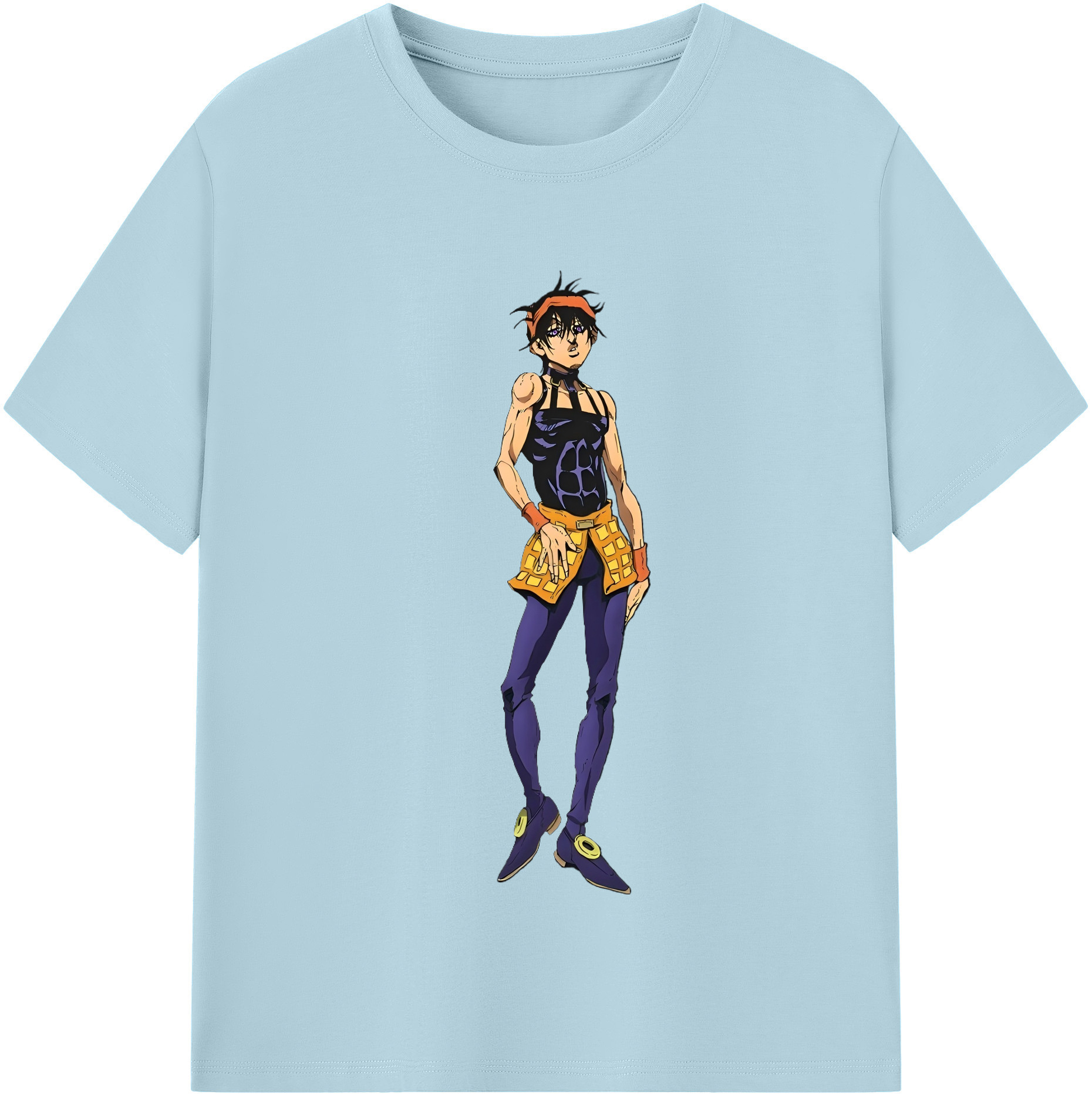 （画像用） ジョジョの奇妙な冒険 ナランチャ?ギルガ JoJo's Bizarre Adventure Narancia Ghirga 綿100％半袖Tシャツ（フロントプリント）